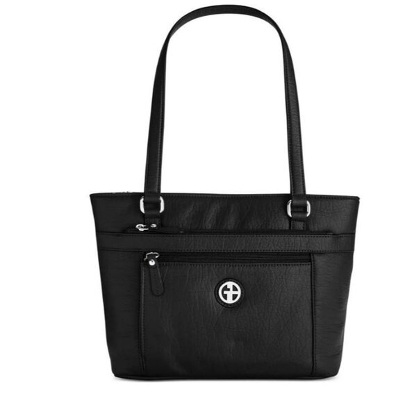 GIANI BERNINI pebbled faux-leather women's tote bag -Black NEW! - Picture 1 of 10